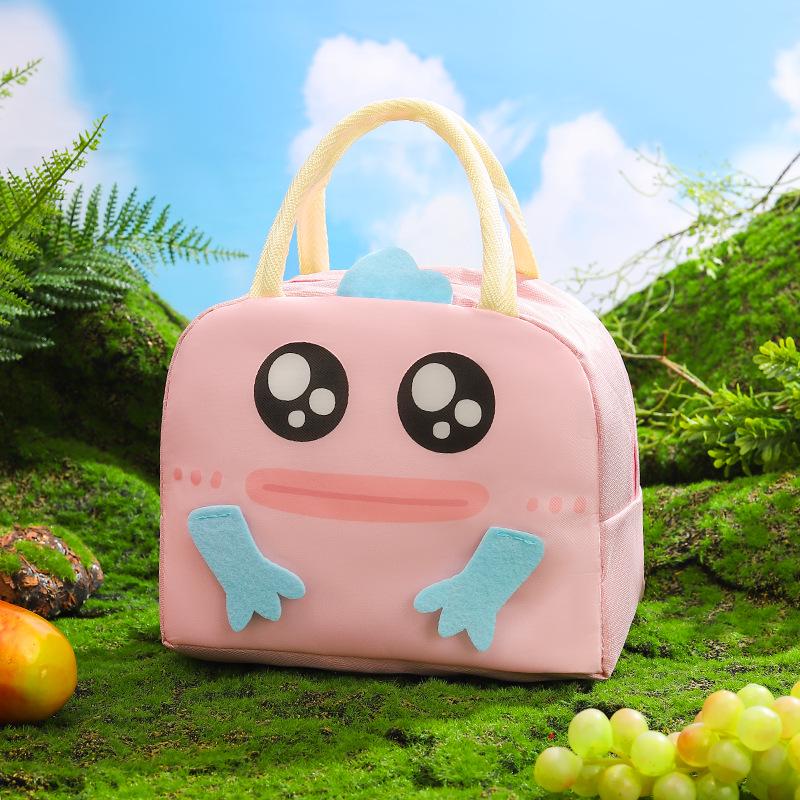 Compact Insulated Bento Lunch Bag with Thickened Aluminum Foil - Cute Cartoon Design for Students
