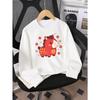Kids Sweatshirt Crewneck Sweatshirt Red Horse with Golden Flowers And Clouds Machine Washable, Spring And Autumn