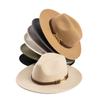 Europe, America, Autumn and Winter New Fashion Casual Belt Metal Buckle Decorative Wool Woolen Wide-brimmed Jazz Hat Warm Top Hat Tide