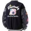 Unisex Vintage Baseball Jacket Streetwear Oversized Bomber Coat With Embroidery Patchwork Design Fall