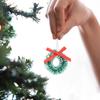 24Pcs Mini Christmas Wreaths 1 Inch Xmas Tree Wreaths Artificial Miniature Frost Sisal Christmas Tree Wreaths for Dollhouse Embellishments for
