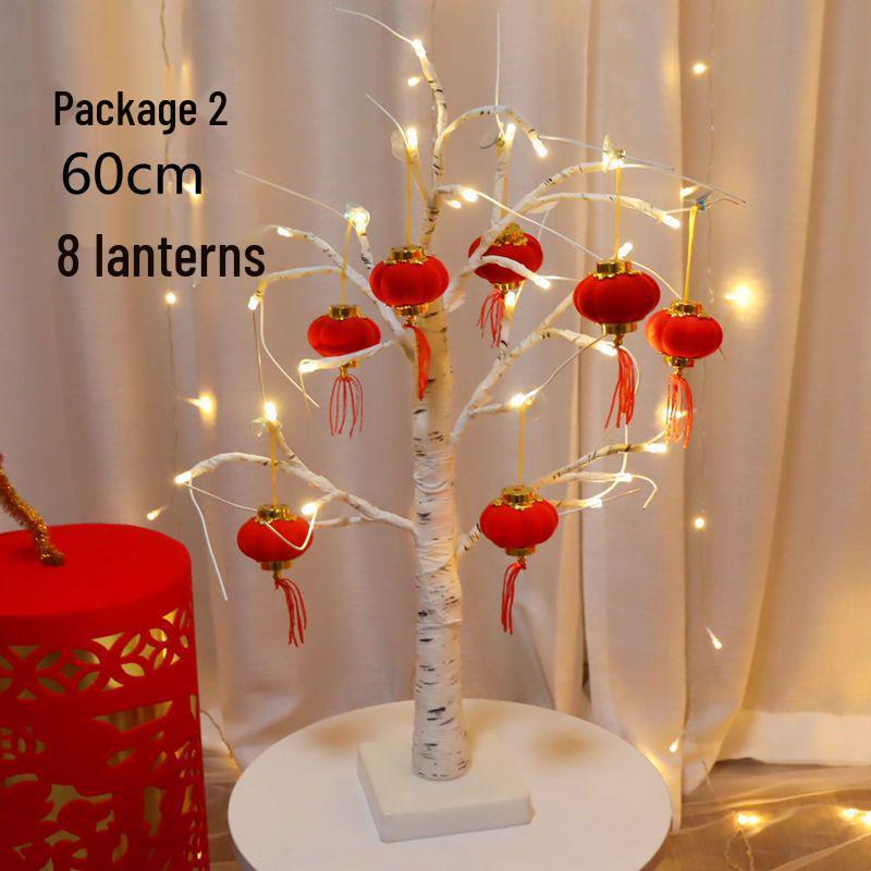 Chinese New Year Festive Decorations: Red Packet Tree & Lanterns for Home and Living Room