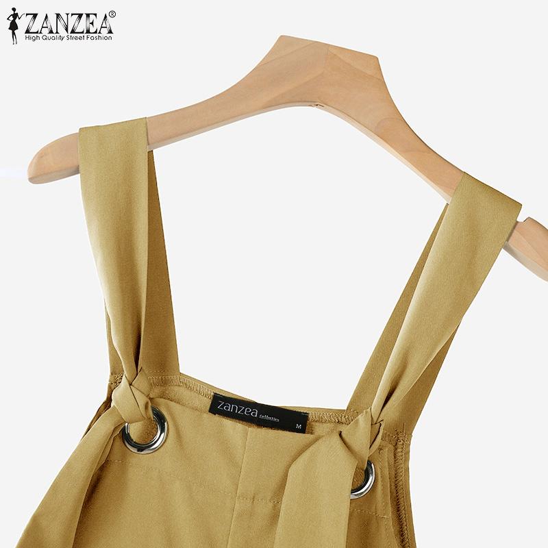 ZANZEA Women Summer Lace-Up Loose Wide-Leg Overalls