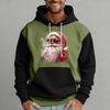 Men's Christmas Print Color Block Hooded Casual Sports Comfort Sweatshirt
