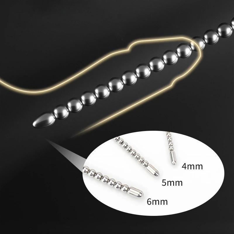 Stainless Steel Urethral Sound Dilators Penis Plug Insert Stimulation Catheter Beads Male Masturbator Horse Eye Sticks BDSM