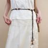 Vintage ethnic wind wood bead woven fringed waist chain bohemian belt clothing