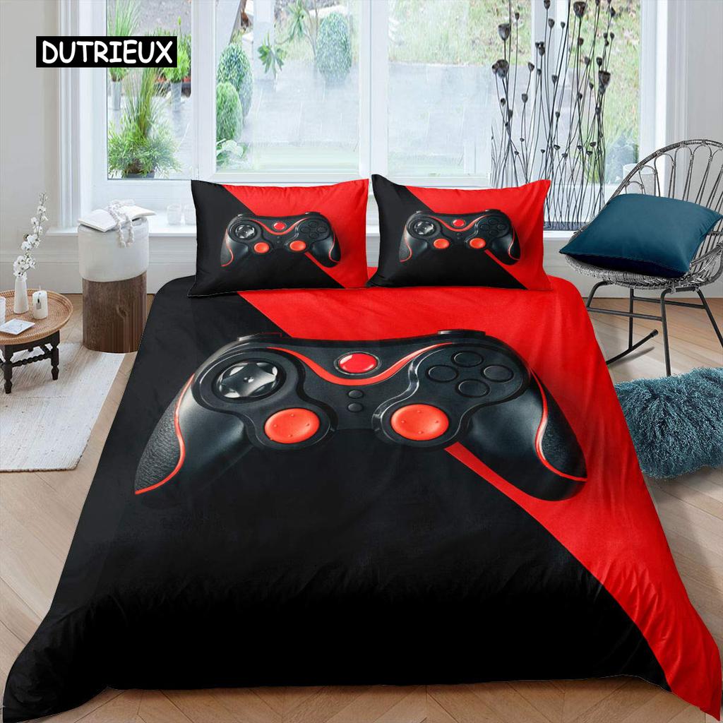 Game Duvet Cover Set Game Contoller Comforter Cover for Kids Boys Teens Player Game Double Queen King Size Polyester Bedding Set