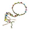 Couronne de Fleurs Roses avec Liane de Cheveux Bandeau Floral Bohème Couronne Florale Hawaïenne Couronne Florale de Fête pour Mariage Photos de Vacances à la Plage