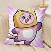 Cartoob LLankyBox Foxy Boxy Cute Cushion Cover Silky Short Plush Invisible Zipper Dustproof Sofa Pillow Case For Home Decor