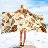 Exquisite Blue Floral Design Beach Towel - Soft Microfiber for Travel, Pool & Spa - Perfect Gift for