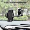 Car Dashboard Windshield Suction Cup Phone Holder Carbon Fiber Texture Extendable Rod Cellphone Bracket