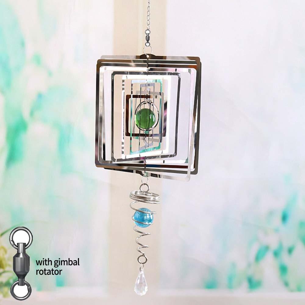 Stylowy wiatrak ze stali nierdzewnej, metalowa rzeźba 3D do dekoracji ogrodu