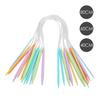12 Pairs Candy Color Sewing Needles  Plastic ABS Change Head Knitting Needle Set Scarf Sweaters DIY Weaving Tools