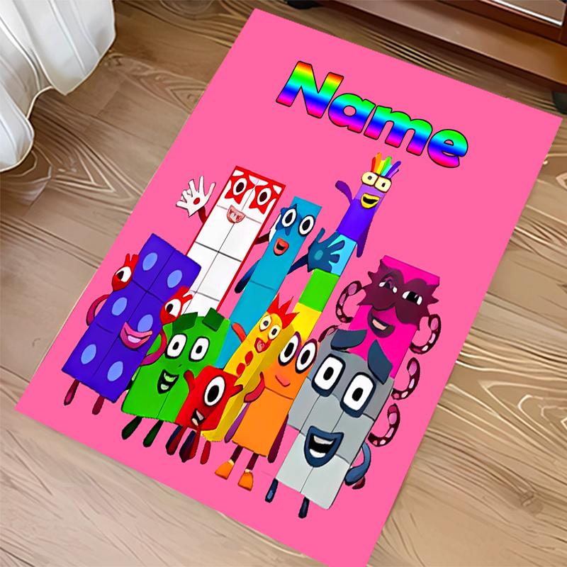 Tappeto Personalizzato con Stampa Numberblocks - Morbido, Lavabile, Antiscivolo, per Interni, Soggiorno, Casa e Ufficio, Tappeto Decorativo