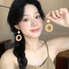 Vintage Bohemian Handmade Straw Woven Statement Earrings For Summer Vacation