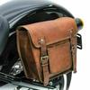 Motorcycle 1 Saddle Side Bag Retro Genuine Goat Leather Handlebar Luggage Tool