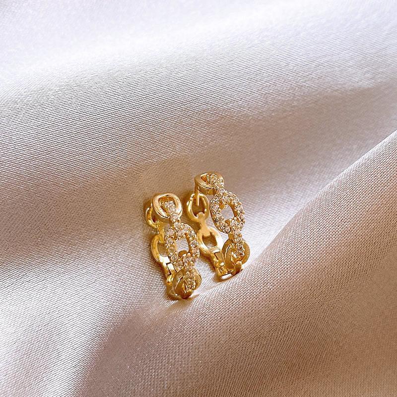 Sterling Silver Needle Niche Ear Buckle 2026 New Fashionable Exquisite Small Chain Earrings Women's High-end Zircon Earrings