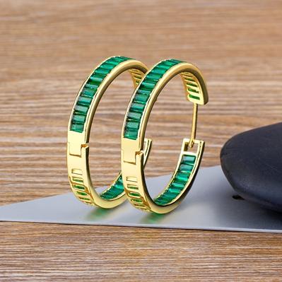 

Nidin Fashion Classic Big Circle Hoop Earrings for Women 7 Colors Bohemia Vintage Shine Zircon Party Wedding Jewelry Gifts