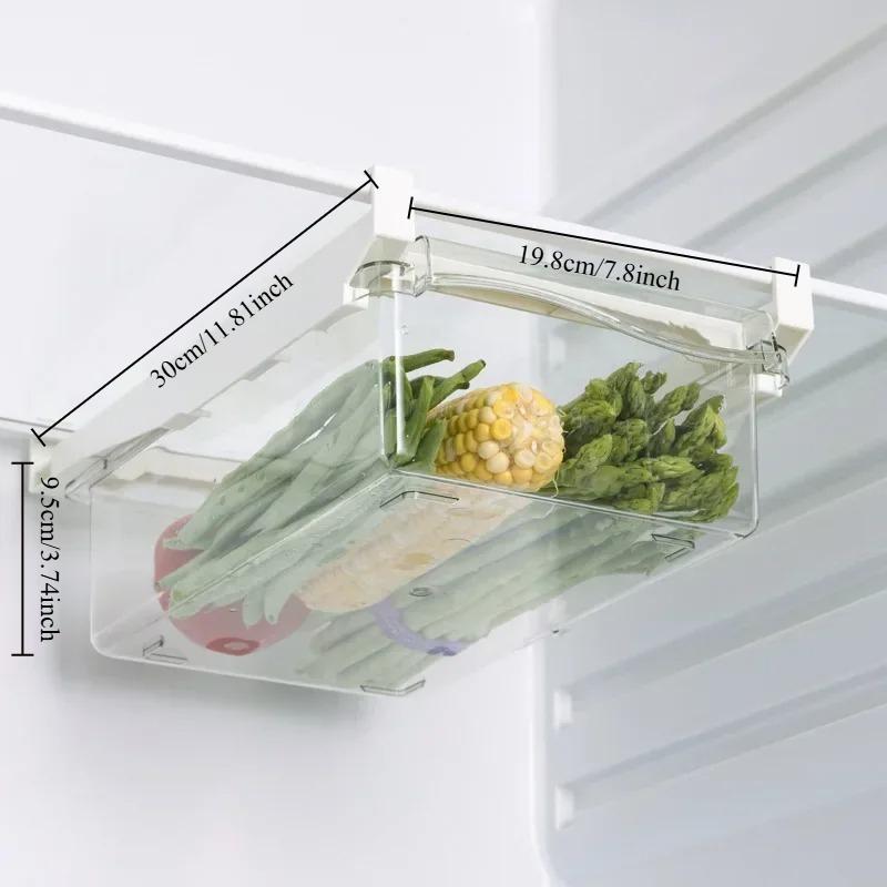 1pc/2pcsRoller Drawer Large Capacity Refrigerator Food Storage Box Suitable for Fruit Vegetable,egg Storage and Preservation Box