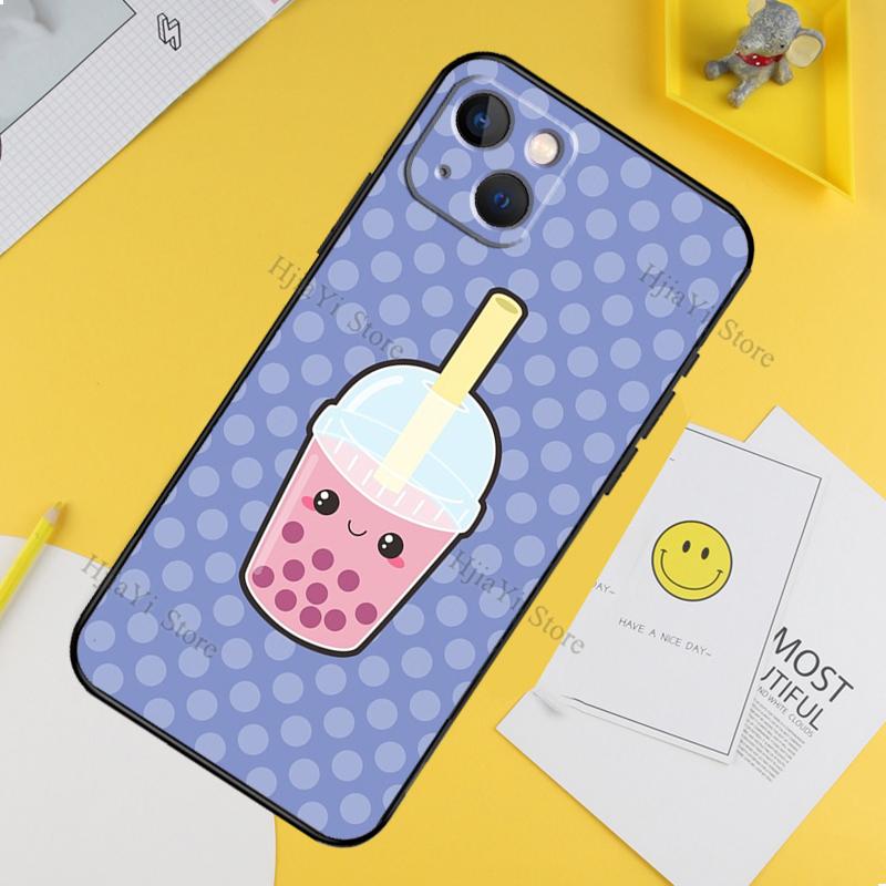 Boba Milk Tea Case For iPhone 11 12 13 14 15 16 Pro Max Mini X XR XS MAX Plus Phone Back Cover