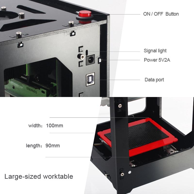 1000mW DIY Laser USB Engraver Cutter Engraving Carving Machine Printer CNC 19.8x14.5x16cm