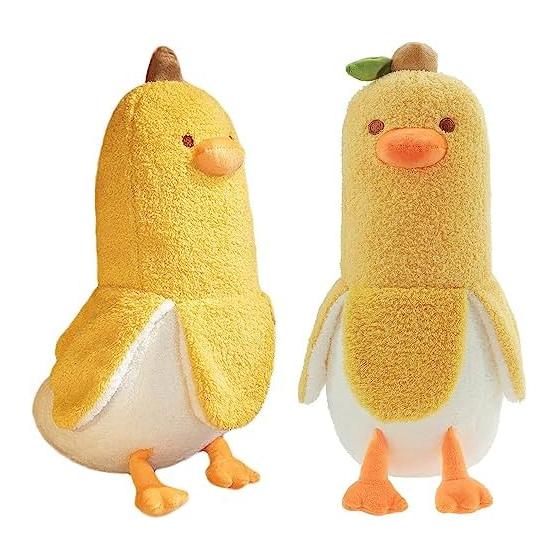 Homehalo Plush Banana Body Pillow Stuffed Animal Cute Body Pillow Animal Banana Duck Duck Stuffed Animal Fluffy Sleeping Pillow Funny Long Body