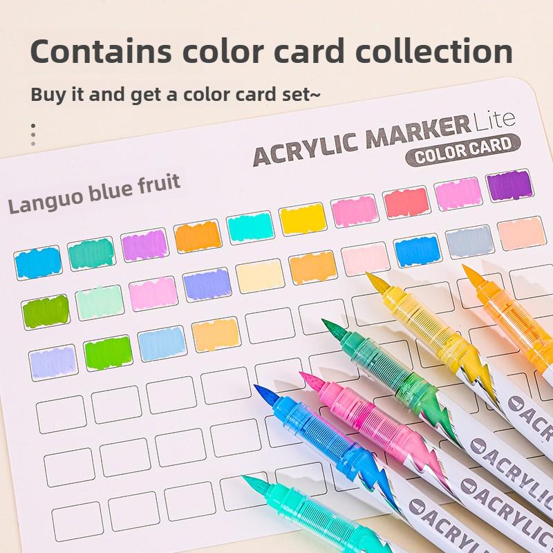 LANGUO 60/24 Colors Lightning Liquid Acrylic Marker Pens with Soft Tips Flow Smart Ink Control Art School Supplies Stationery