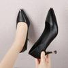  Zapatos De Mujer Women Classic Beige Leather High Heel Shoes for Sexy Party Club Lady Cool Black Stiletto Heels  Ab692