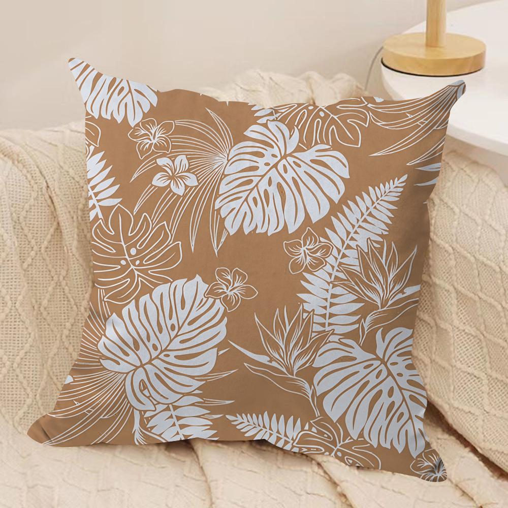 Monstera Pattern Cushion Cover Pillowcase Ultra Soft Skin Friendly Fabric Cloud Like Comfort  Concealed Zipper 30x30cm
