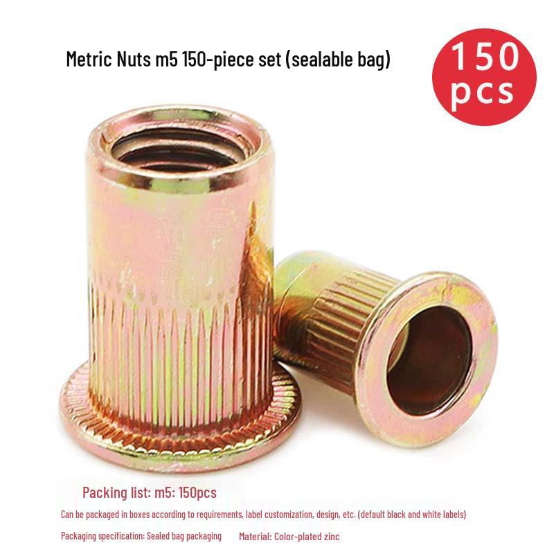 150-Piece Rivet Nut Set: Galvanized, Inch & Metric