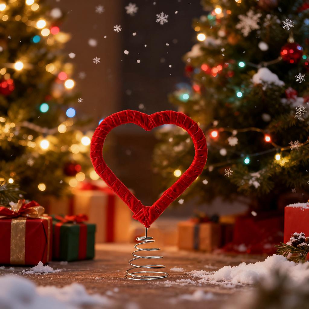 Christmas And Valentine'S Day Heart-Shaped Tree Top Decorations Suitable For Home Wedding Holiday Party Supplies Gifts