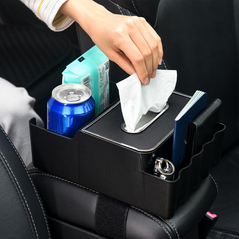 Between Seat Car Organizer Car Cup Holder Tray Multifunctional Vehicle Console Seat Cell Phone Drinks Holder With Side Pocket
