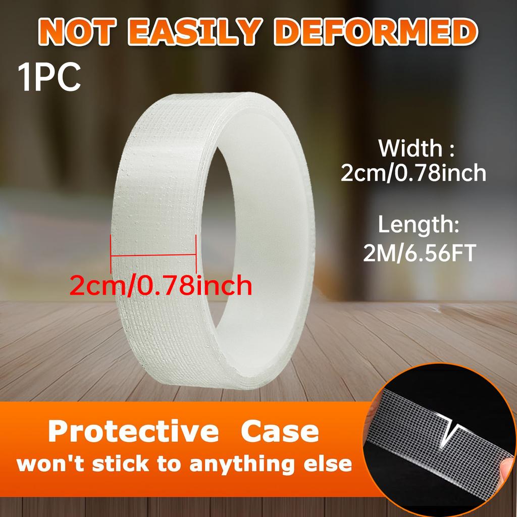 Upgraded Nano Double Sided Adhesive Tape with Grid, 1mm Thick, Waterproof and No-Trace for Multiple Uses