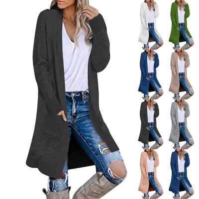Women's Fashion Loose Cardigan Long Sleeve Knit Personalized Solid Color Casual Sweater