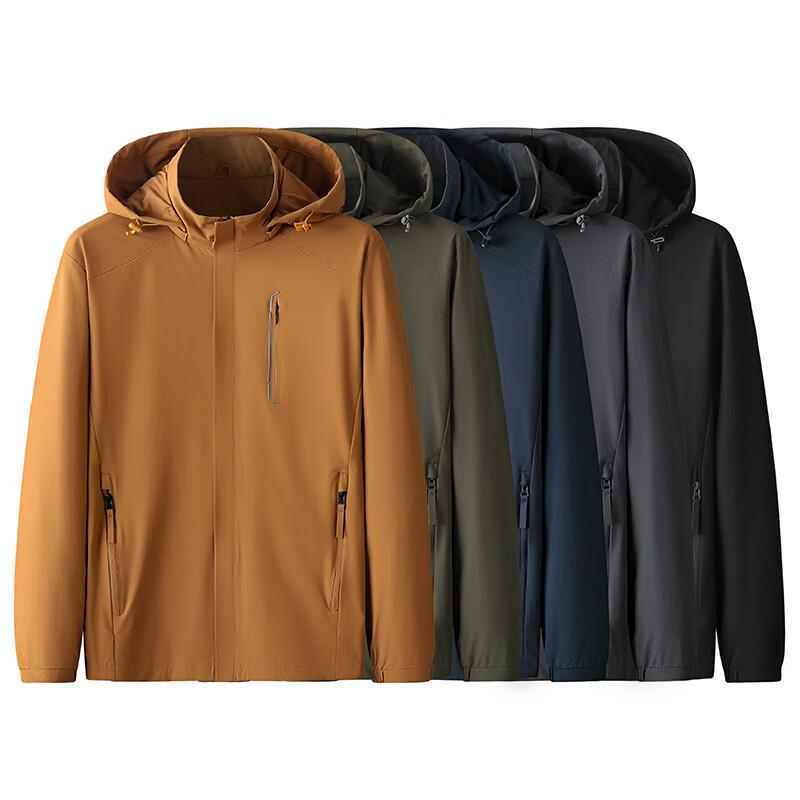 Men's Plus Size Stand Collar Jacket with Detachable Hood