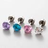 Henson Titanium Ear Cartilage Studs with Dopamine Colored Zircon Screw Disc Earrings