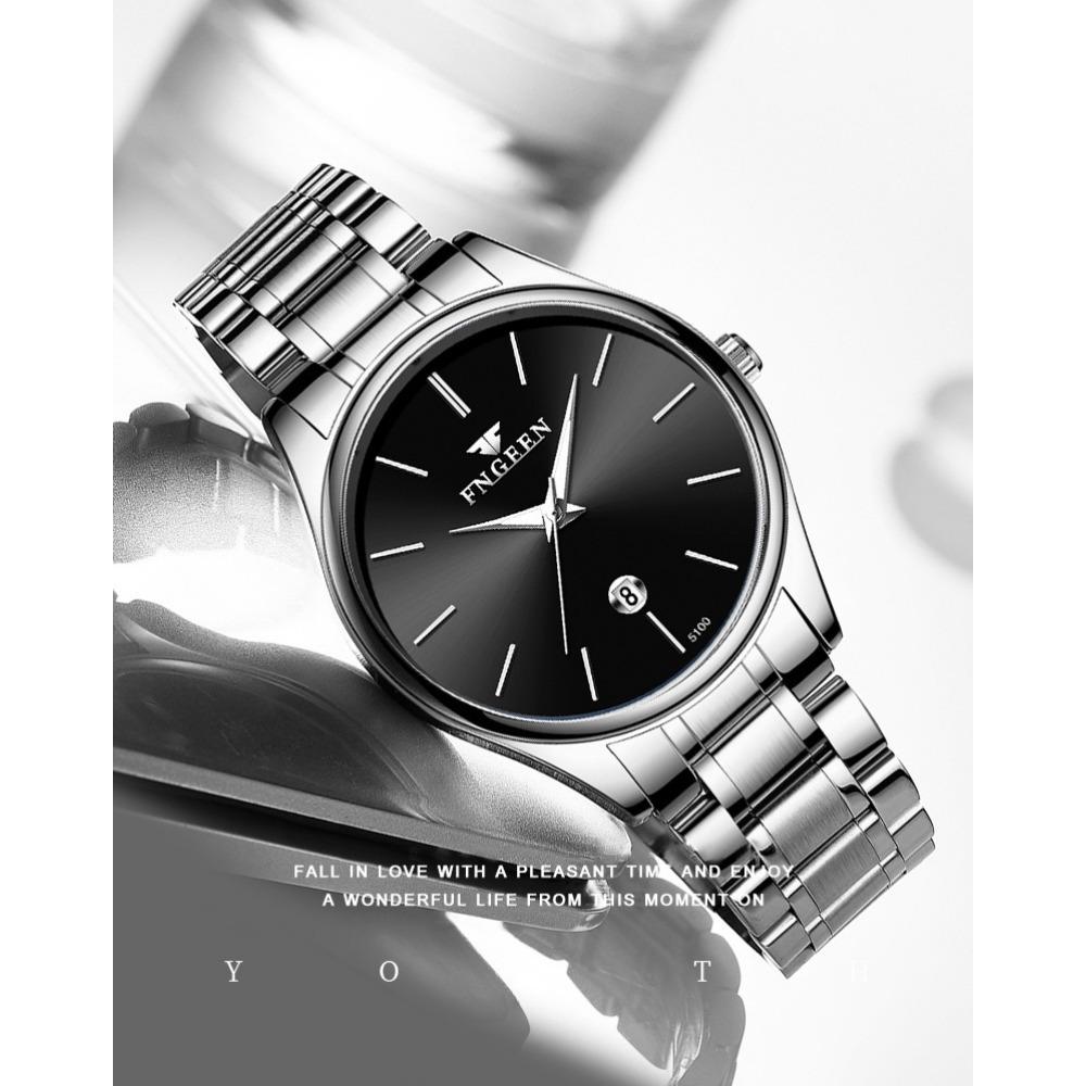 Men's Watch Brand Light Luxury Stainless Steel Calendar Waterproof Men's Business Leisure Fashion Quartz Watch