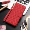 S23 S24 Ultra Checkered Leather Case For Samsung Galaxy S24 S23 S22 S21 S20 FE S10 Note 20 Ultra 10 Plus 9 8 Lanyard Flip Cover