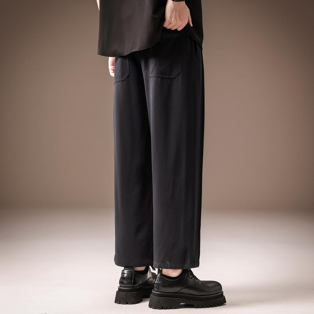 High-end French drape nine-point pants men's summer thin high-end loose straight trendy brand cool casual pants
