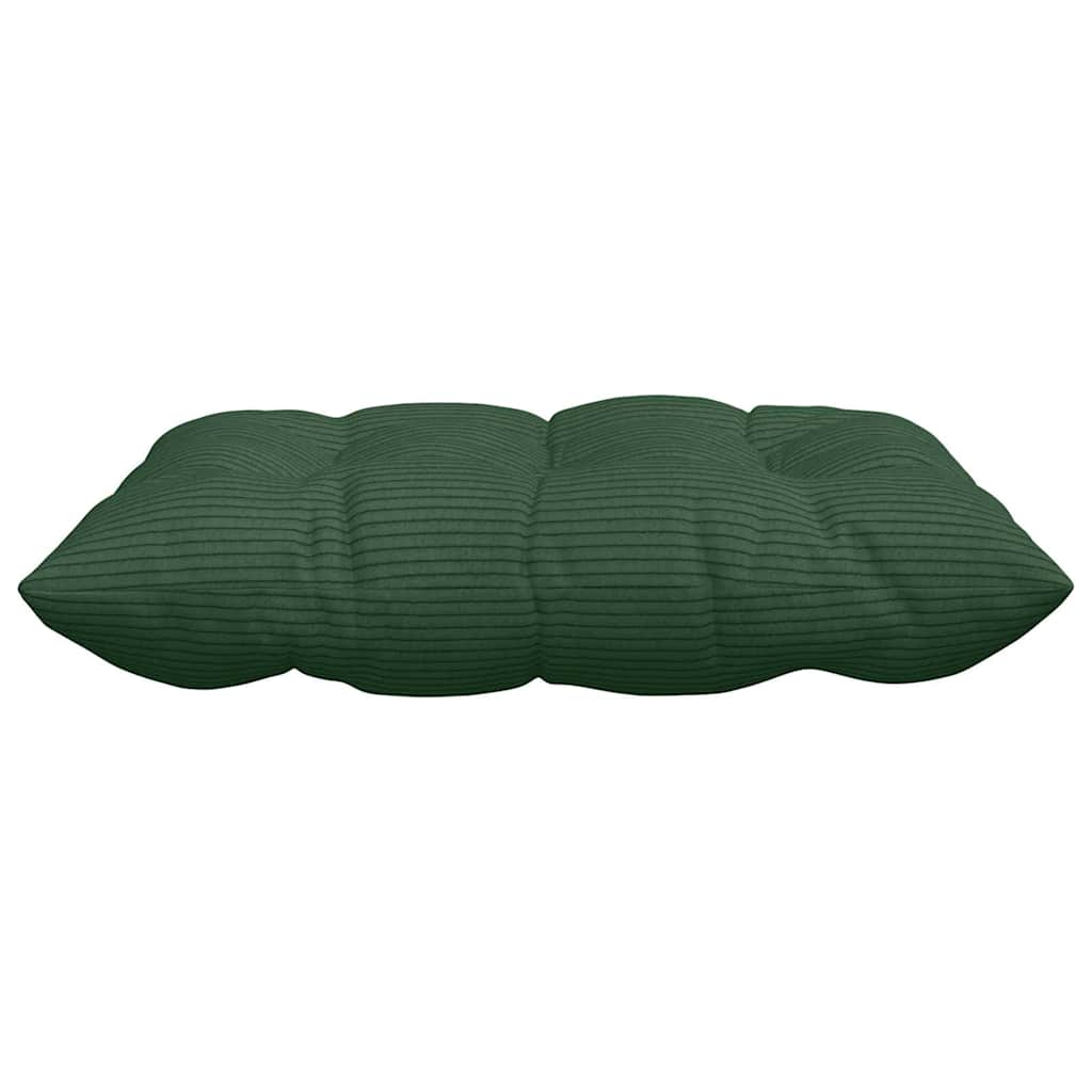 Seat Cushion Set 4 Pcs Dark Green 40 X 40 X 6 Cm Cord Fabric