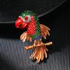 Retro-Stil Papagei High-End Leichter Luxus Vielseitig Übertrieben Bunt Großer Vogel Damen Brosche