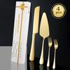 4 stuks/set Taartmes Schop Vork Spiegel Roestvrij Staal Servies Set Geschikt voor Familiebijeenkomsten Feesten Bruiloften