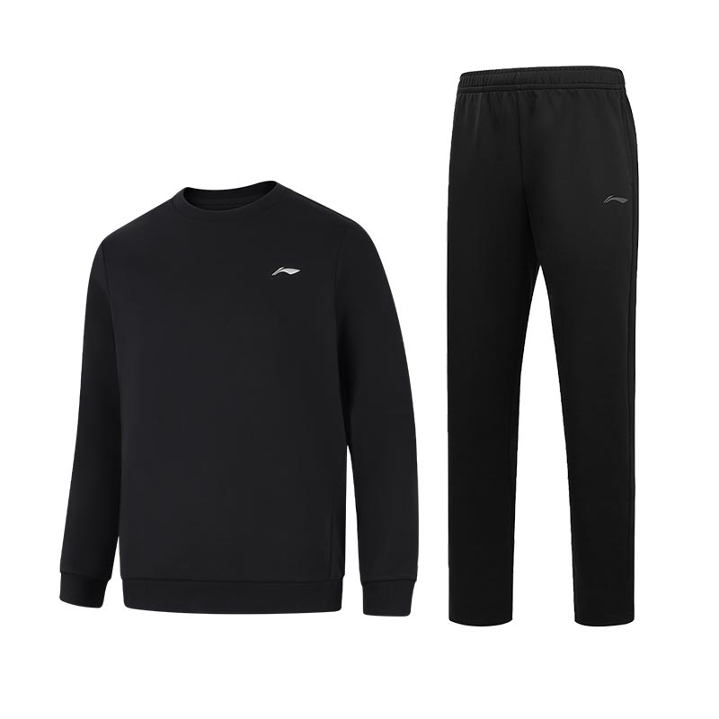 Li-Ning Breathable Minimalist Versatile Round Neck Comfortable Commuting Casual Sports Suit Men suit AWDVE41-1+AKLT987-1