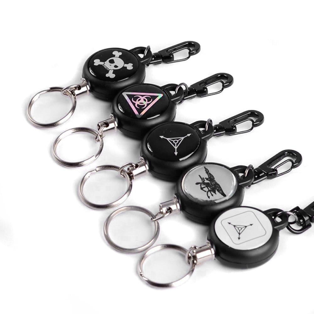 Fashion Metal Card Badge Retractable Keychain Key Holder Pull Chain Reel Recoil Belt