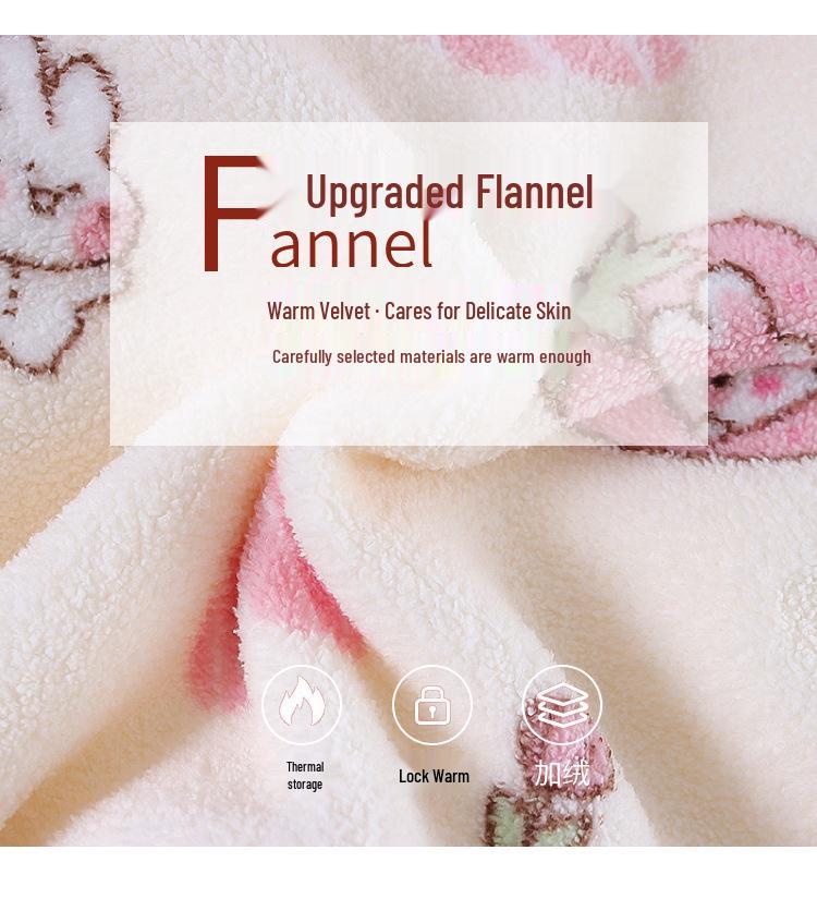 Infant Girls' Flannel Pajama Set - Autumn/Winter Toddler Homewear, Two-Piece