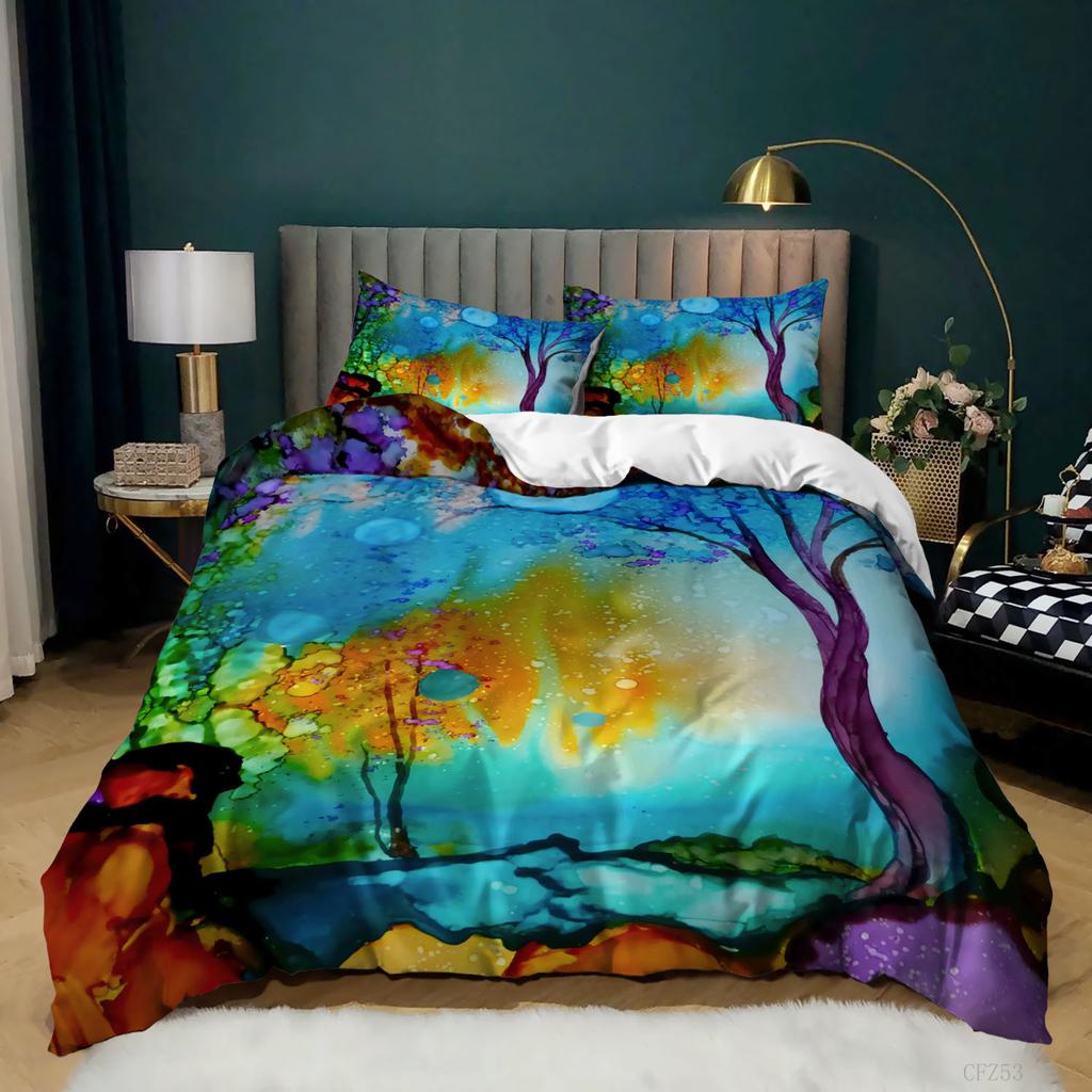 Tree Of Life 3D Digital Printing Quilt Cover Bed Three-Piece Set Minimum Order