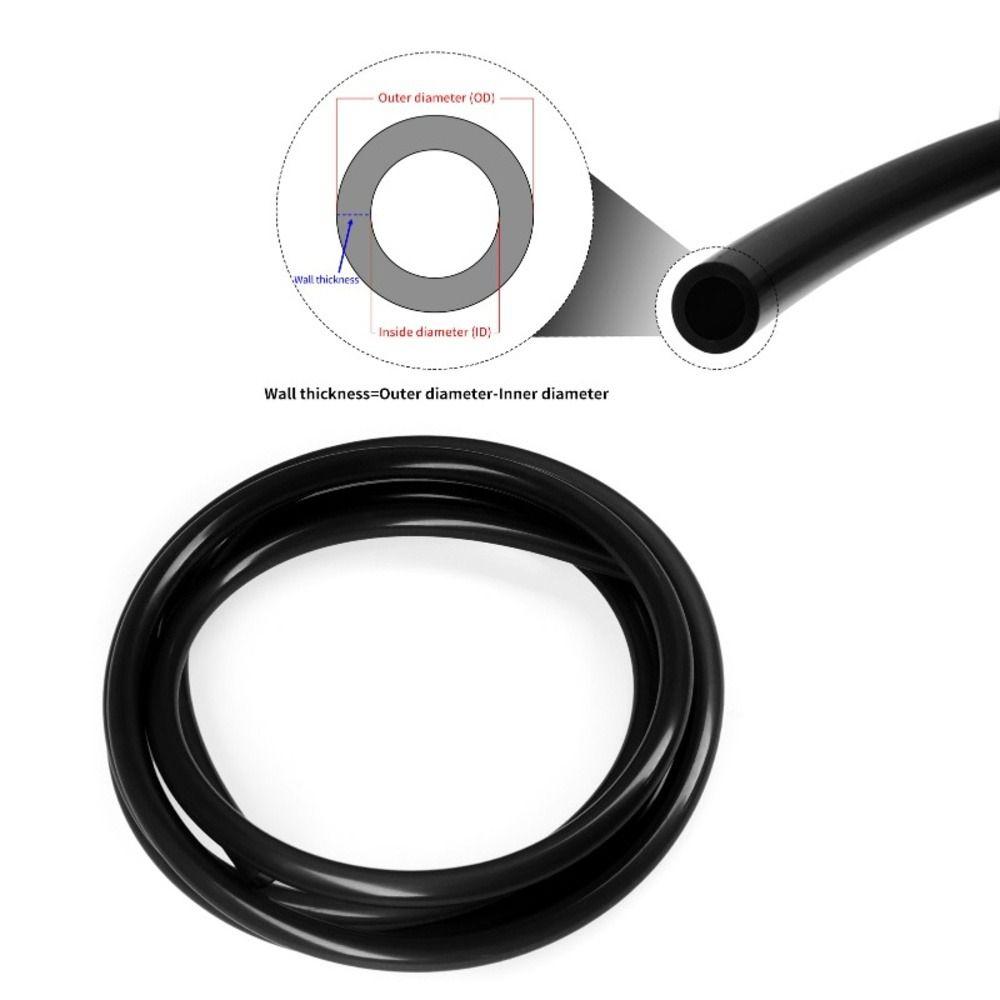 1Pcs ID2-6mm Flexible Rubber Hose Black Water Pipe Durable Garden Pipe  for Garden Water Pipe
