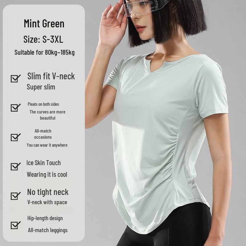 

Women s Slimming Yoga & Fitness Tops - Cool Short Sleeve for Running & Pilates XXL