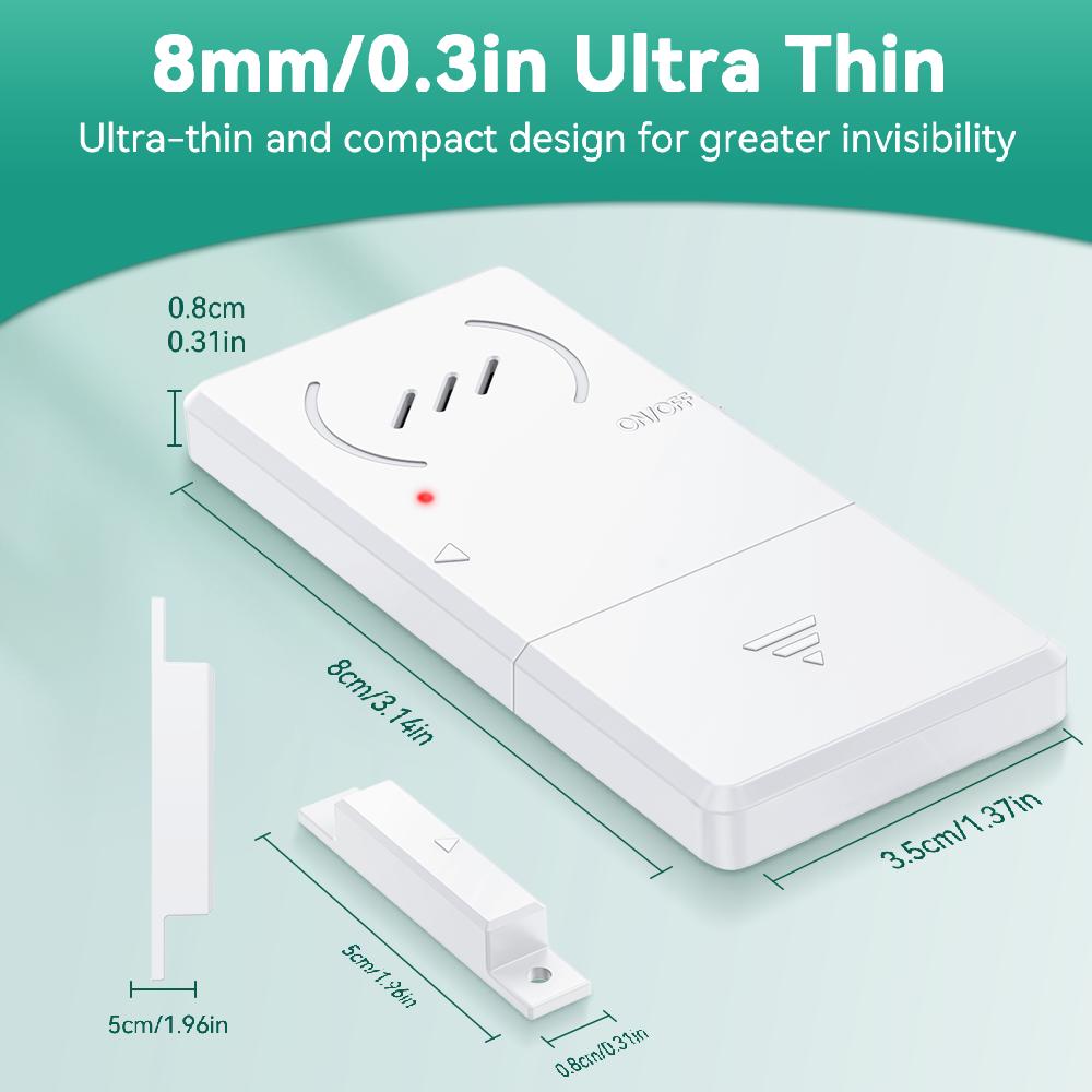 Magnetic Security Sensor Refrigerator Door Alarm Windows Open Alarms 60 Seconds Delay Loud 96 dB for Home, Store, Offic