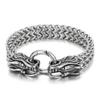Men's Stainless Steel Viking Wolf Head Chain Bracelet - Vintage Style
